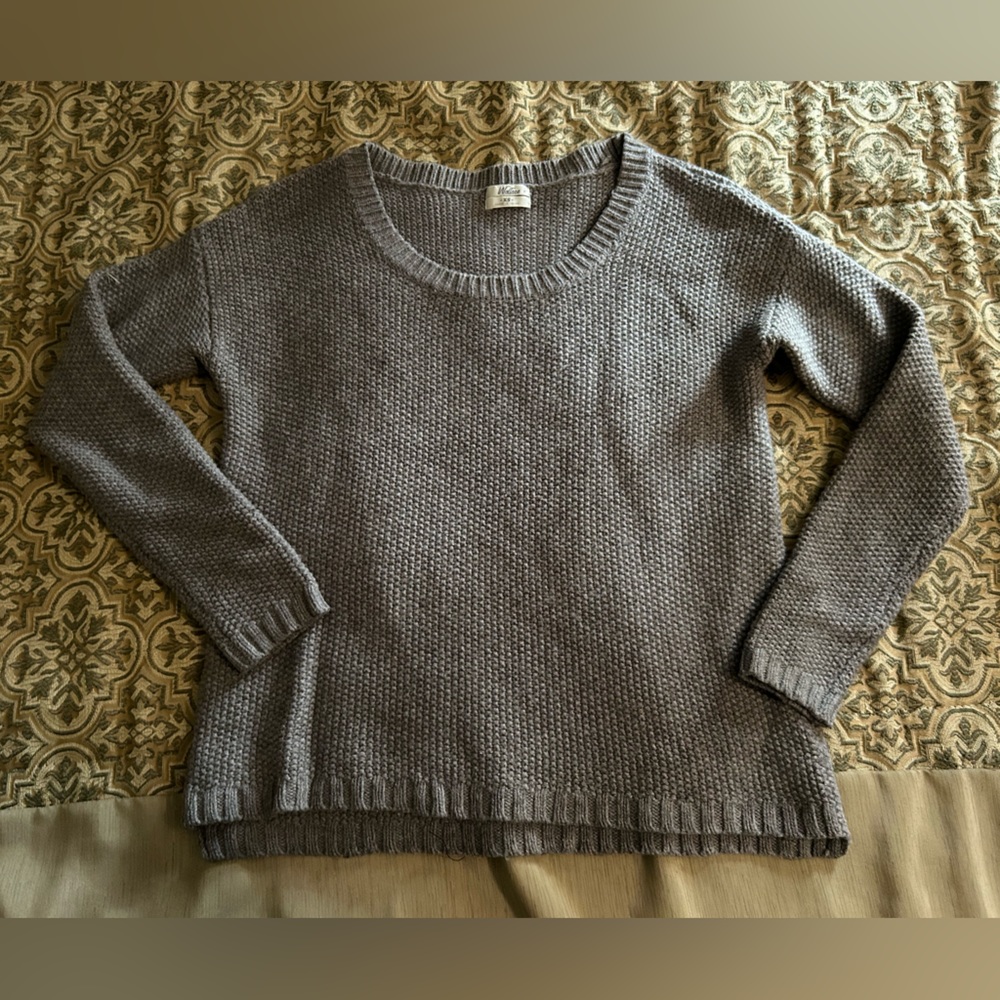 Wallace J. Crew Honeycomb Sweater in Gray, XS